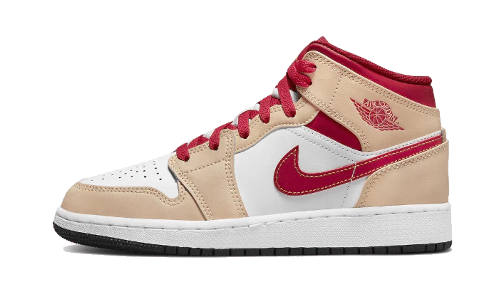 Nike Air Jordan 1 Mid Light Curry Cardinal