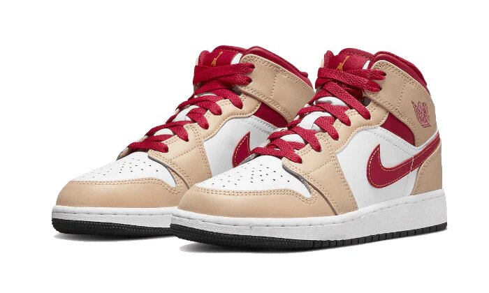 Nike Air Jordan 1 Mid Light Curry Cardinal