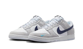 Nike Dunk Low White Grey Navy Aqua Mini Swoosh