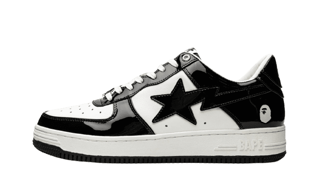 A Bathing Ape Bape Sta Patent Leather Black White